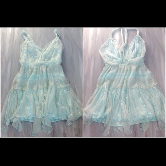 Free People baby blue fairy sequence dress - Picture 3 of 5